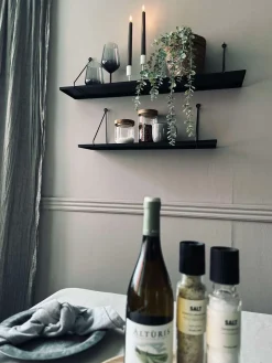 Stagelys / Sæt med 2 stk og fjernbetjening – Grå 24 cm