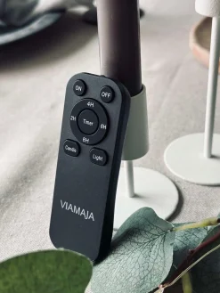 Stagelys / Sæt med 2 stk og fjernbetjening – Grå 24 cm