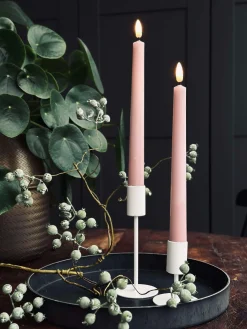 Stagelys / Sæt med 2 stk og fjernbetjening – Rosa 24 cm