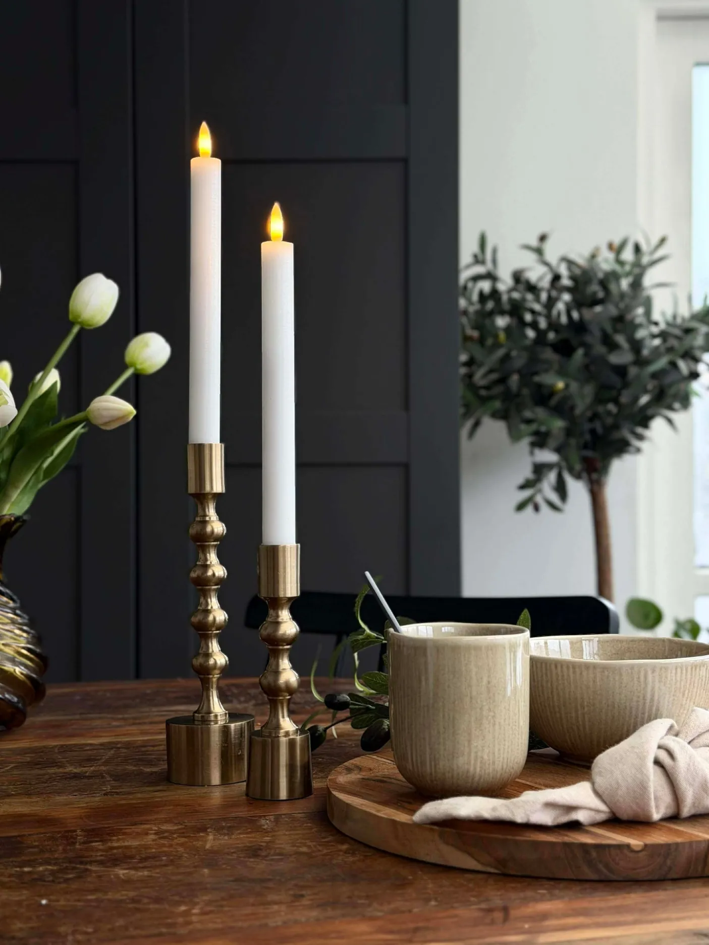 Stagelys Hvid 2 stk. - Flere størrelser