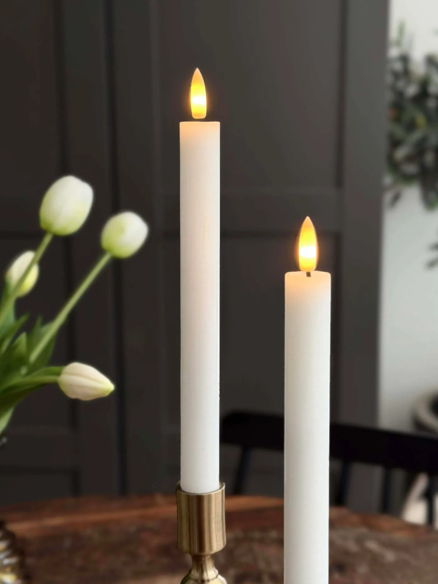 Stagelys Hvid 2 stk. - Flere størrelser