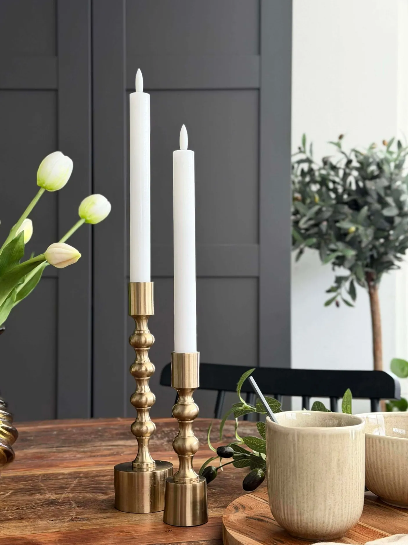 Stagelys Hvid 2 stk. - Flere størrelser