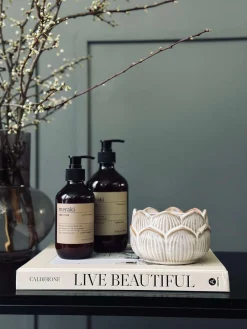 Stearinlys Lotus - Beige cotton