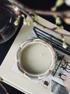 Stearinlys Lotus - Beige cotton