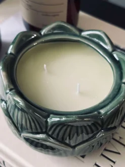 Stearinlys Lotus - Grøn Sage