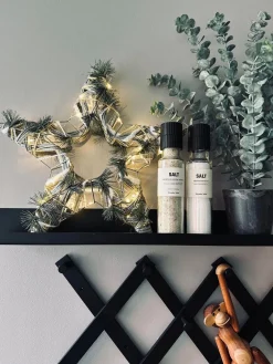 Stjerne med LED lys og gran - 40cm