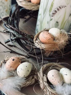 6stk. Reder med påskeæg - Borddekoration