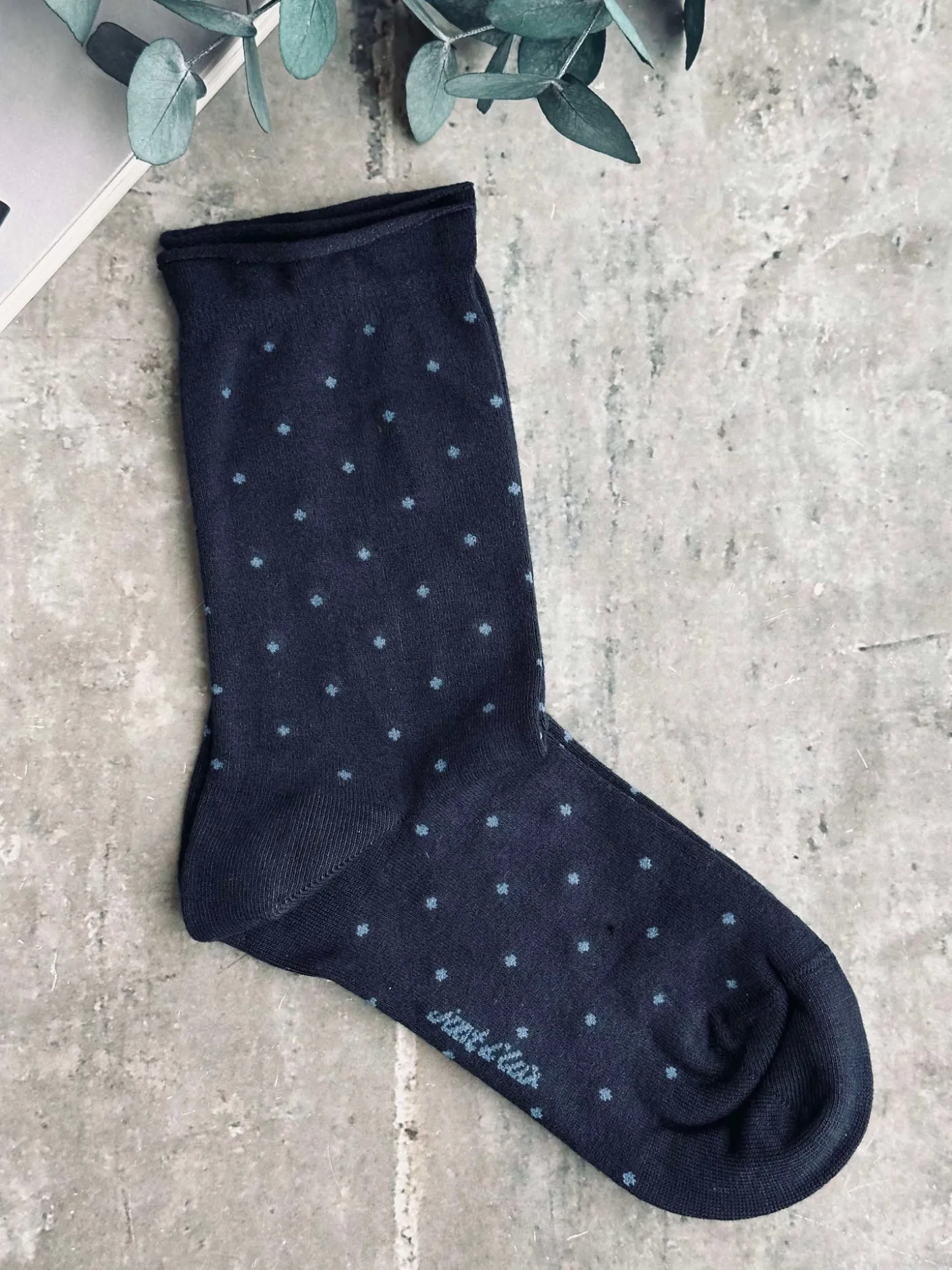 Strømper Bambus - Navy Dot