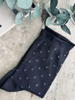 Strømper Bambus - Navy Dot