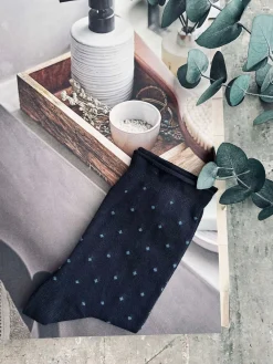 Strømper Bambus - Navy Dot