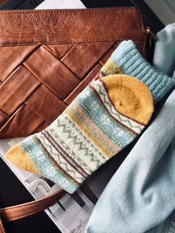 Strømper i flotte farver - Blue / yellow mix