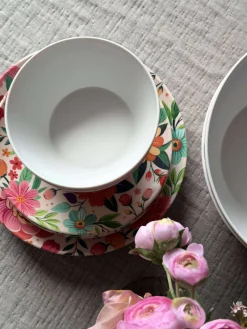 Tallerken flower melamin