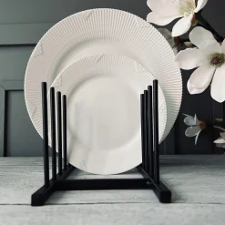 Tallerken stativ i sort metal - 8 tallerkner