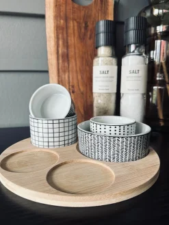 Tapas bakke - Rund - m. 4 skåle