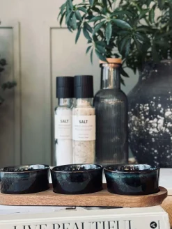 Tapas sæt med 3 skåle og fad - Stone mix