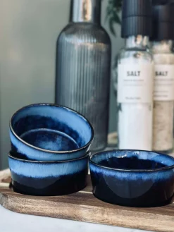 Tapas sæt med 3 skåle og fad - Blue mix
