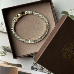 Tennisarmbånd Thelma med zirkoner - guldbelagt