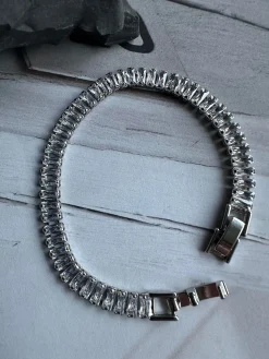 Tennisarmbånd Thelma med zirkoner - rhodium belagt