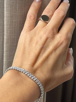 Tennisarmbånd Thelma med zirkoner - rhodium belagt