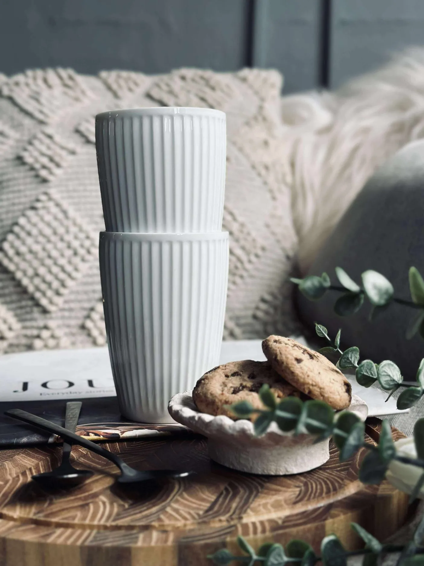 Termokrus Plissé - Sæt med 2 stk - Hvid