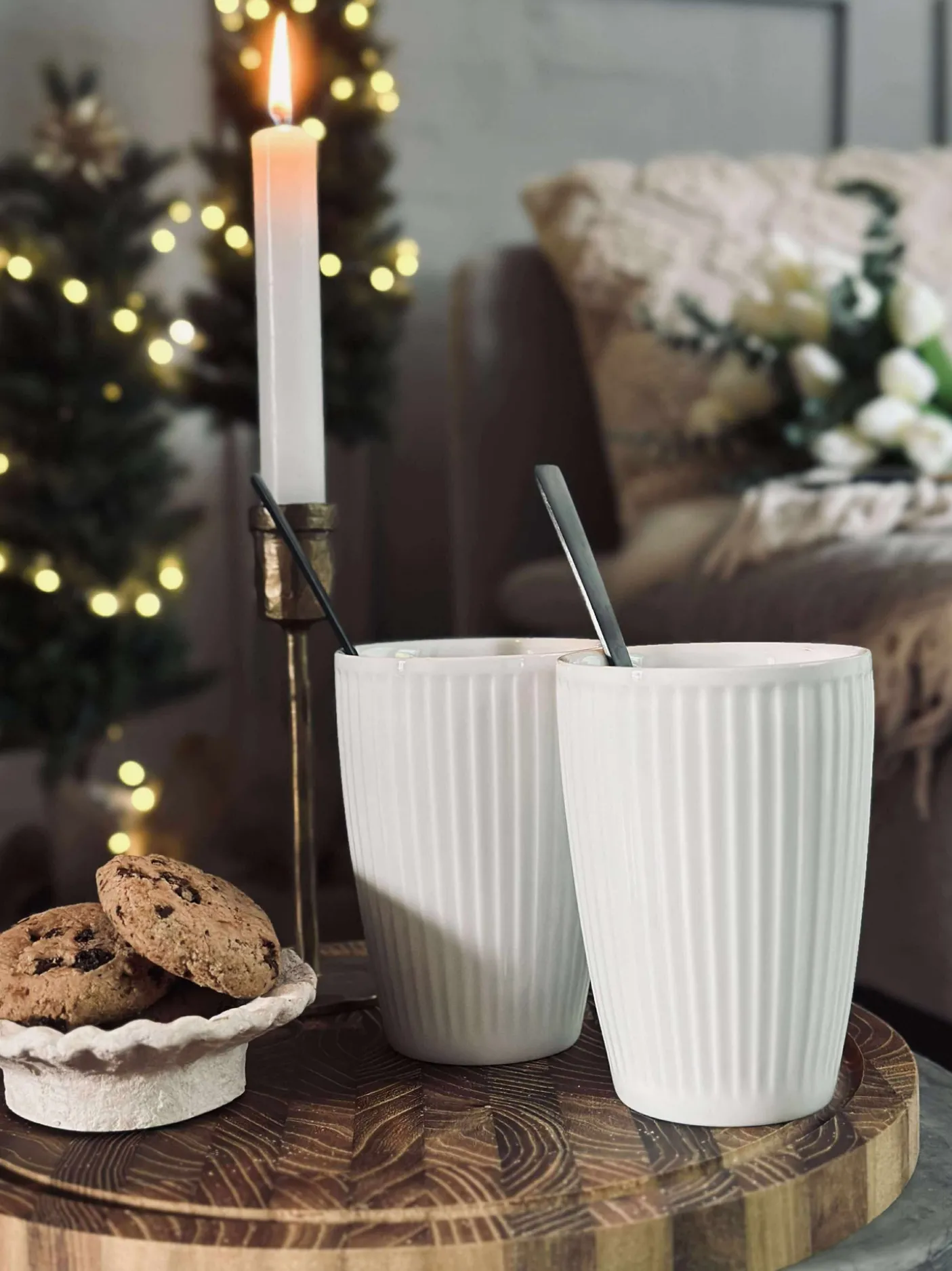 Termokrus Plissé - Sæt med 2 stk - Hvid