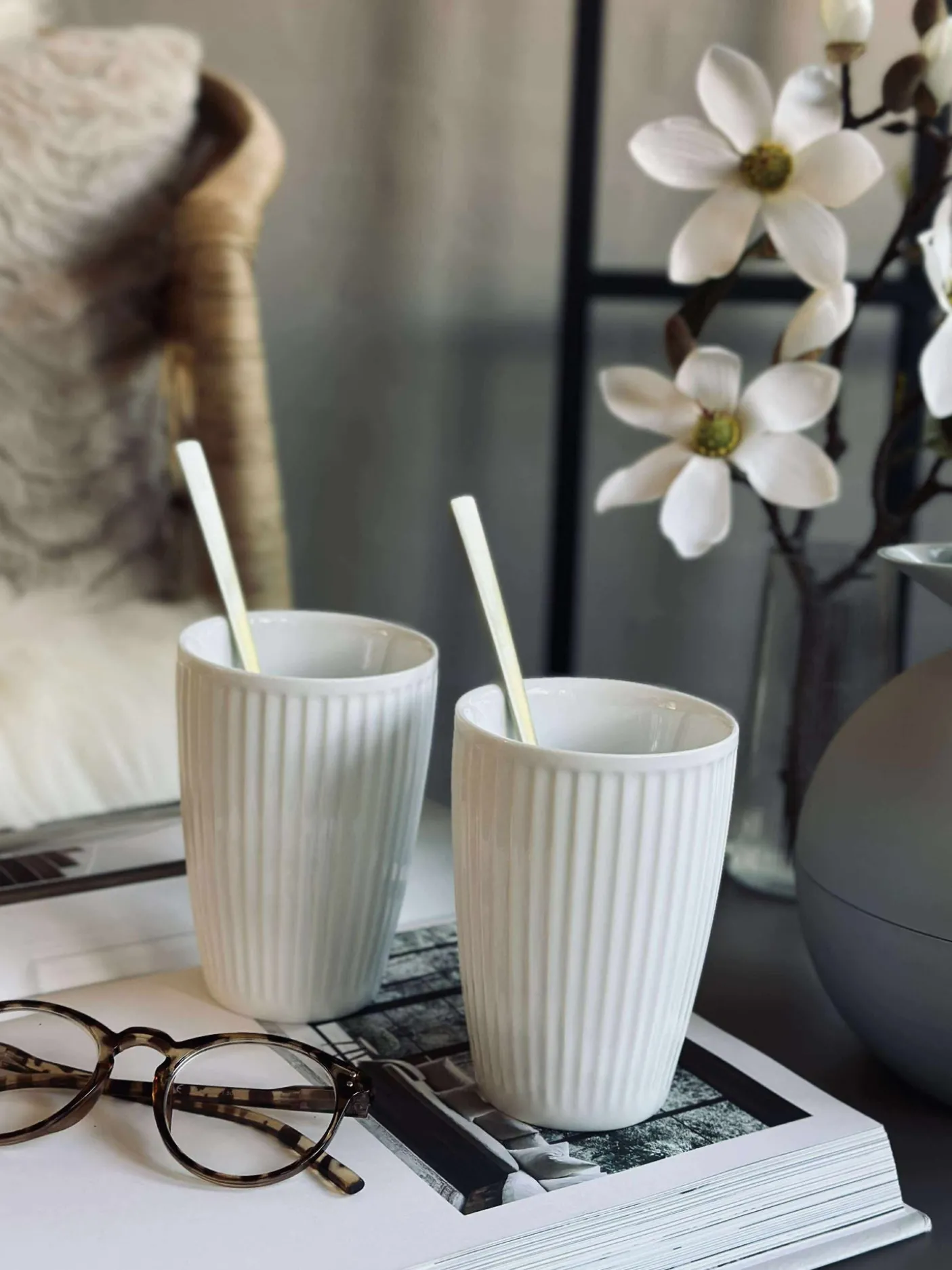 Termokrus Plissé - Sæt med 2 stk - Hvid