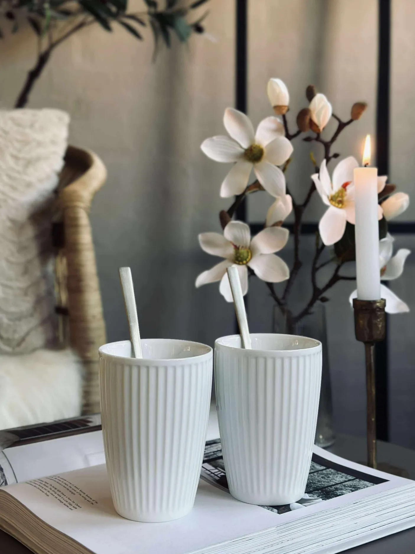 Termokrus Plissé - Sæt med 2 stk - Hvid