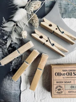 Tøjklemmer Bambus - Pakke med 24 stk