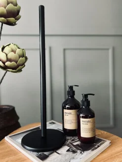 Toiletrulleholder - Sort metal