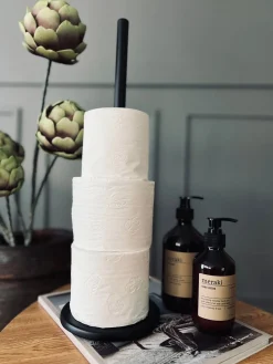 Toiletrulleholder - Sort metal