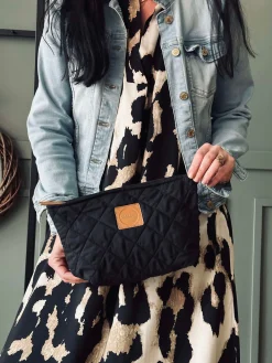 Toilettaske / clutch – Sort quilt