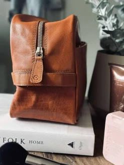 Toilettaske - Cognac