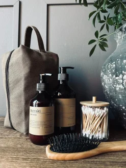 Toilettaske - Kanvas Brown