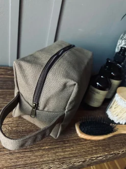 Toilettaske - Kanvas Brown