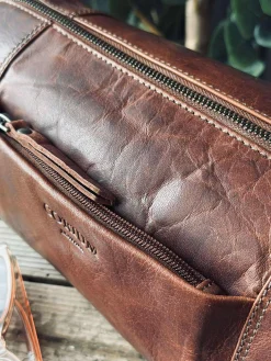 Toilettaske - Raw deluxe, Italien cognac