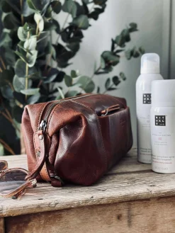 Toilettaske - Raw deluxe, Italien cognac