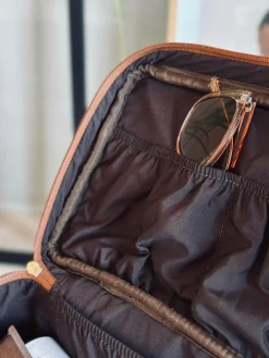 Toilettaske Cognac square