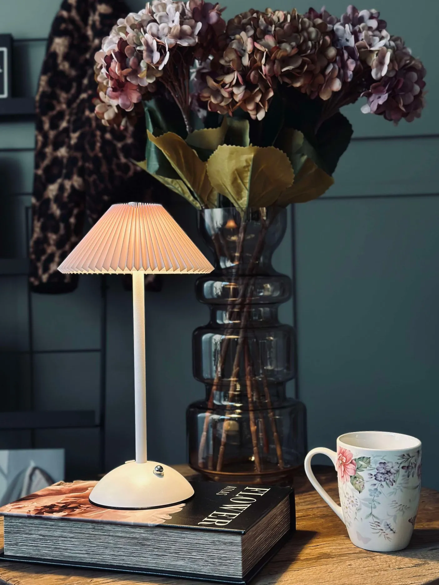 Touch Bordlampe Plissé - Rosa