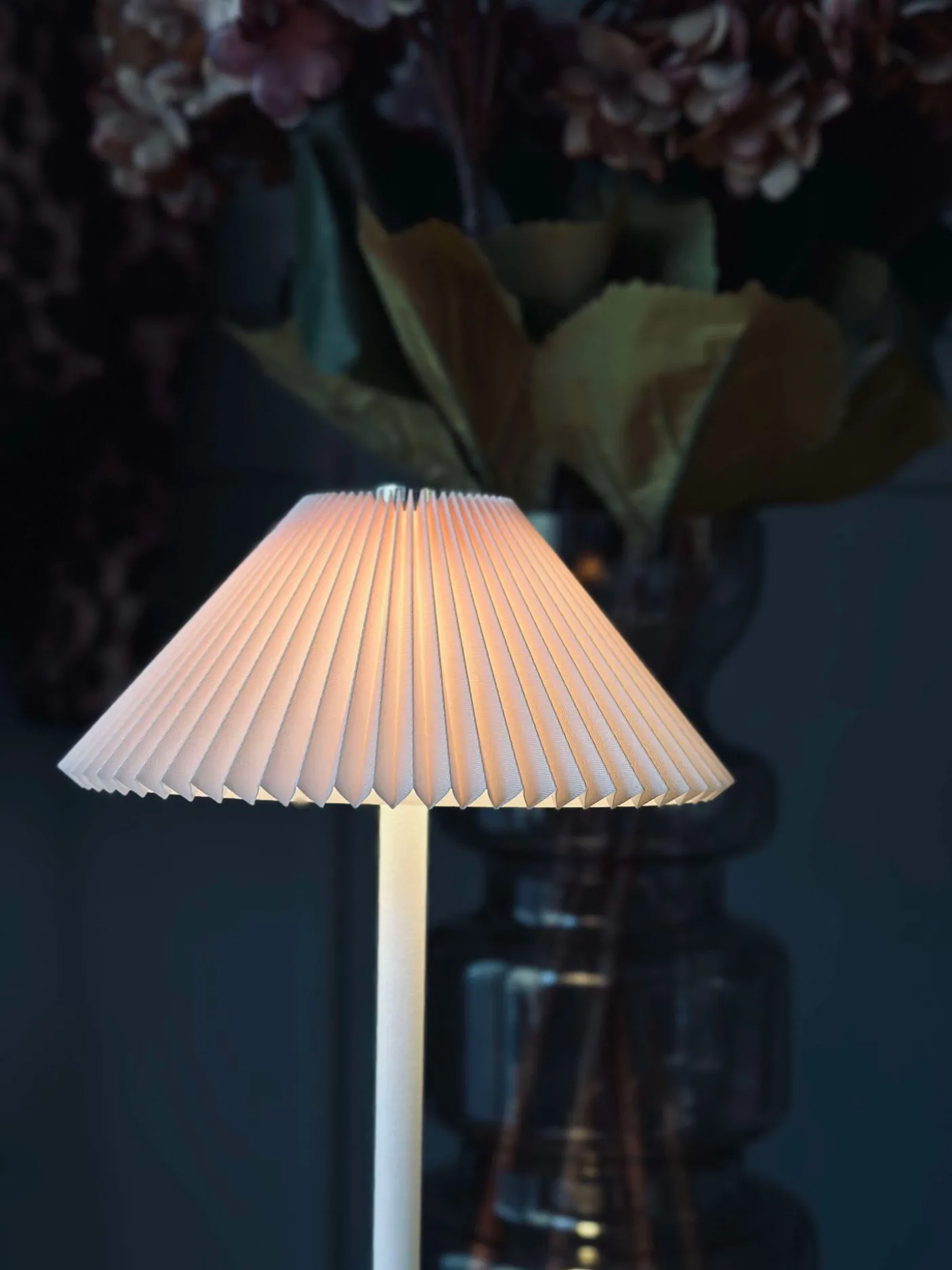 Touch Bordlampe Plissé - Rosa