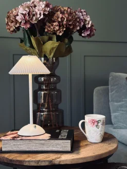 Touch Bordlampe Plissé Hvid