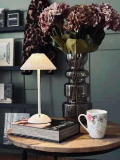 Touch Bordlampe Plissé Hvid