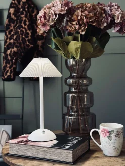 Touch Bordlampe Plissé Hvid