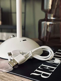 Touch Bordlampe Plissé Hvid