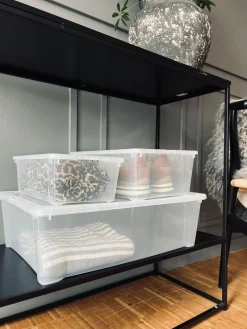 Transparent kasse med låg