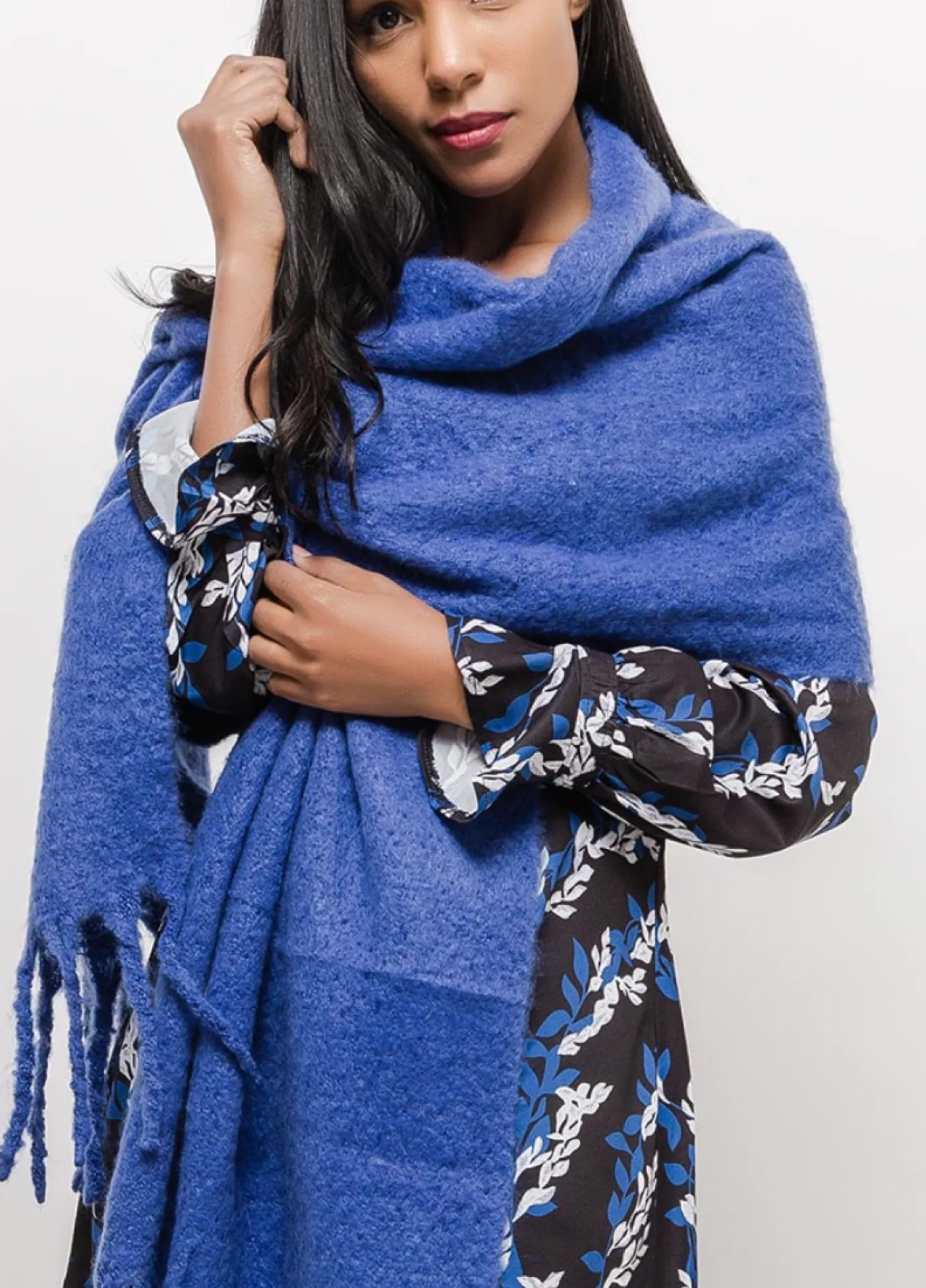 Tørklæde – Vamset Blå