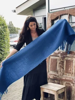 Tørklæde – Vamset Blå