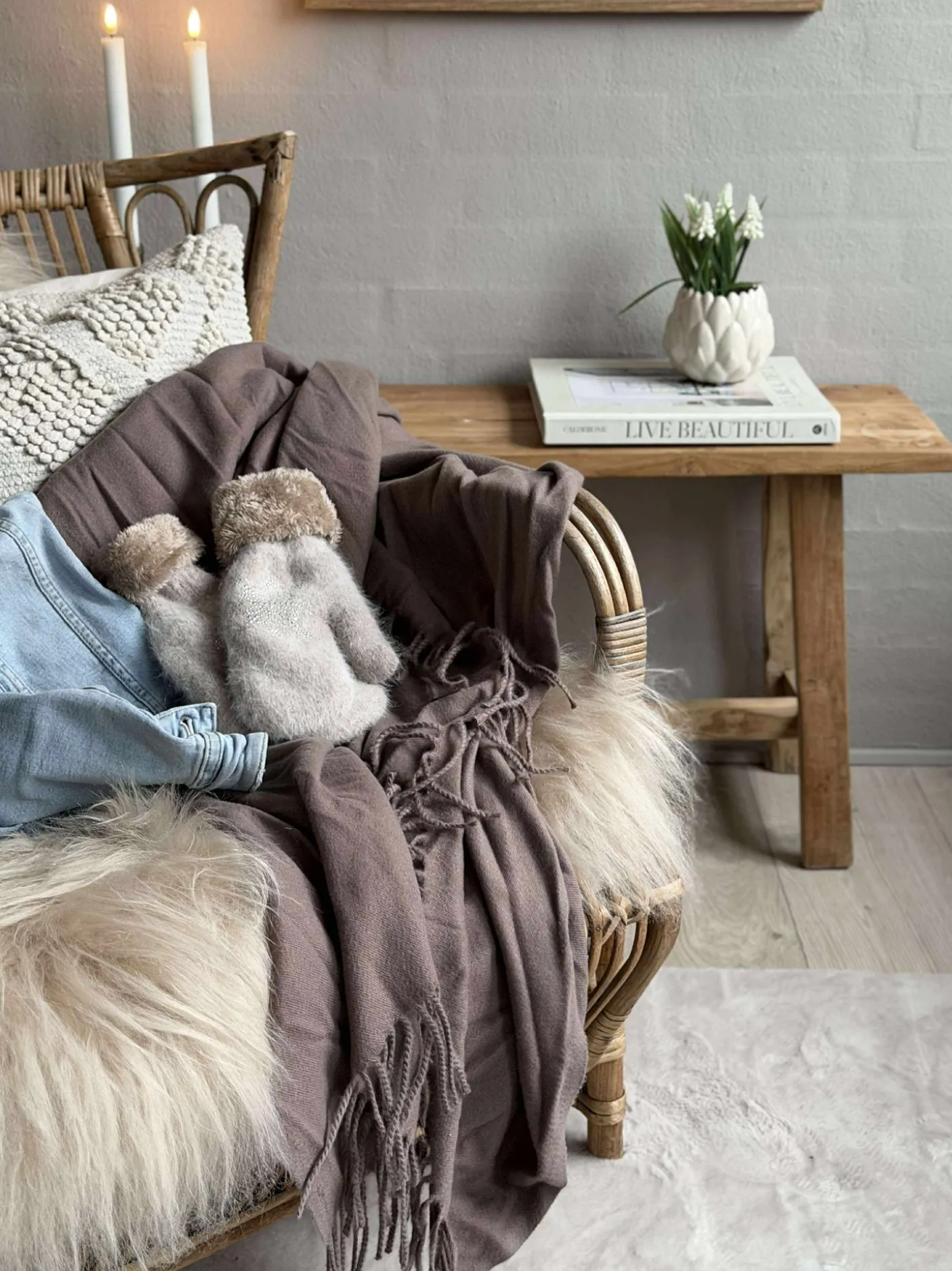 Tørklæde Mocca brun