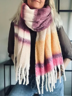 Tørklæde Ninna - Lilla / gul