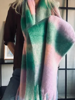 Tørklæde Ninna - Rosa / green