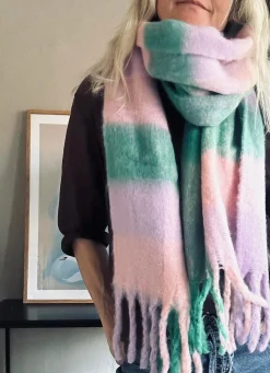 Tørklæde Ninna - Rosa / green